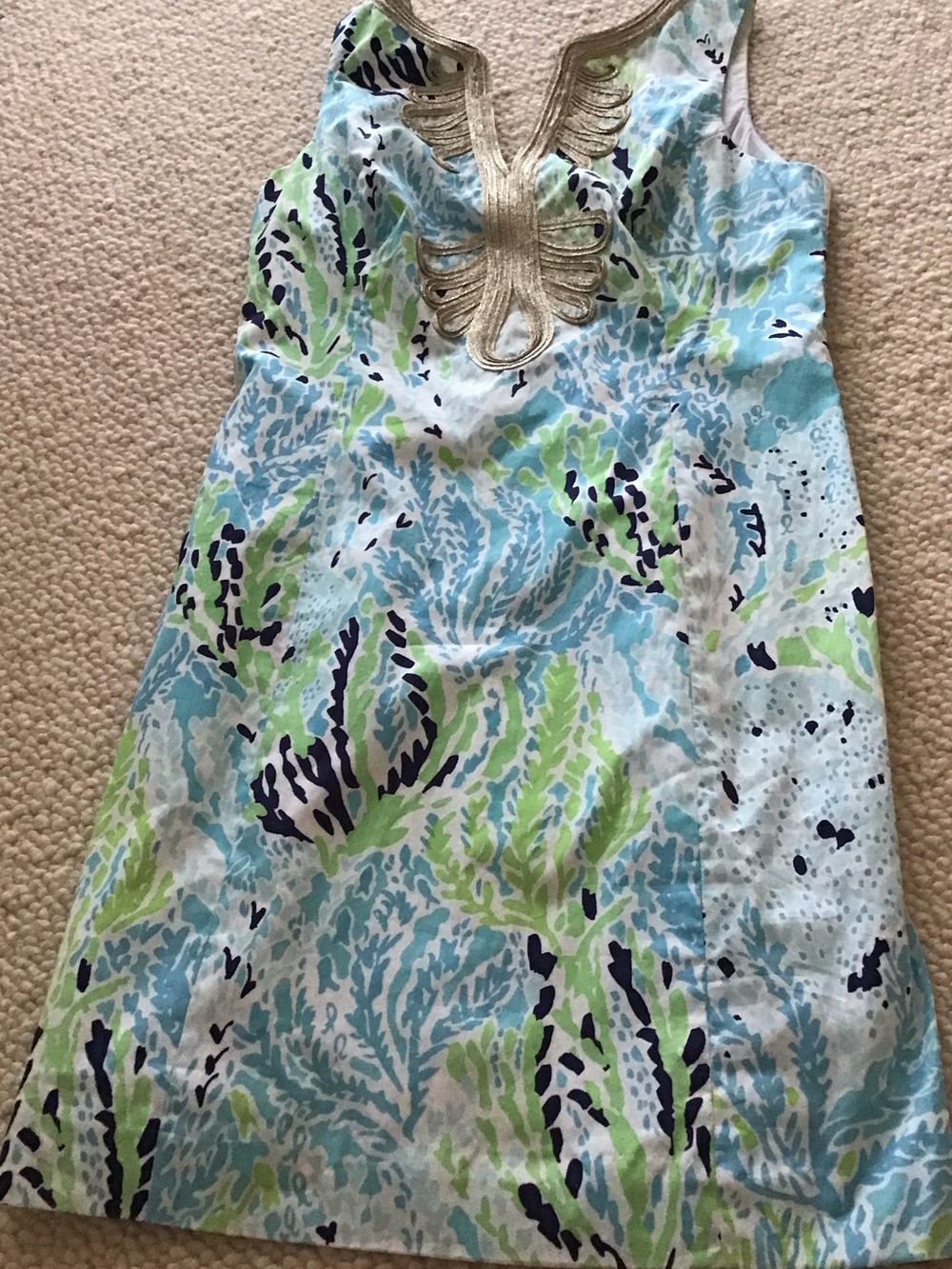 Lilly Pulitzer Blue, Green & Navy Printed Sleeveless Dress